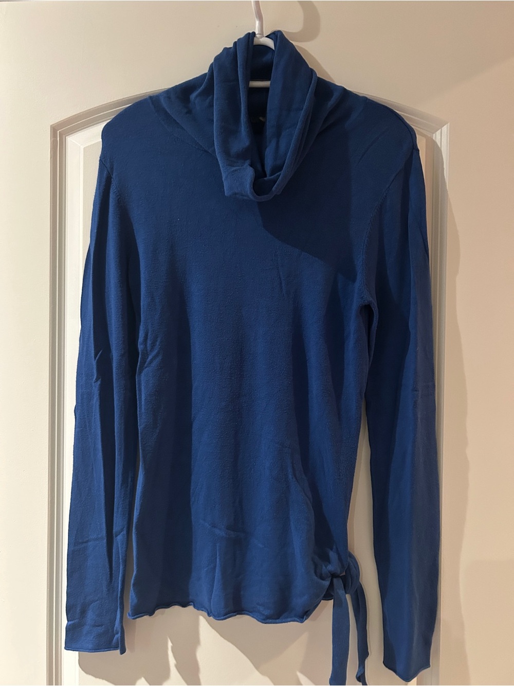 le chateau Royal Blue Turtleneck Tie-Side Women's Sweater